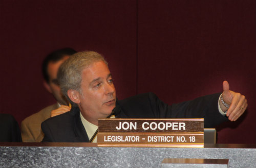 Former county legislator Jon Cooper during the June 2011 hearing on his bill to ban puppy sales in Suffolk.