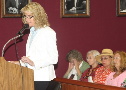 Kent Animal Shelter executive director Pamela Green testifies at the county legislature in June 2011