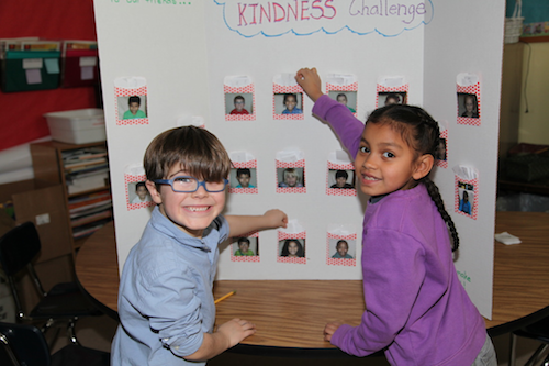 Students delivering notes to the "Kindness Mailbox". Photo provided by Sandra Kolbo.