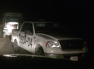 USDA car in Cutchogue on Thursday. (RiverheadLOCAL photo courtesy of  courtesy of Patrick McBride)