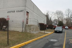 Entrance to prisoner holding area of the justice court. (RiverheadLOCAL photo by Denise Civiletti)