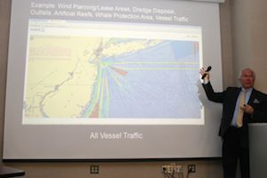 Tony McDonald, director of Urban Coast Institute at Monmouth University, took the audience on a tour of the new Mid-Atlantic Ocean Data Portal