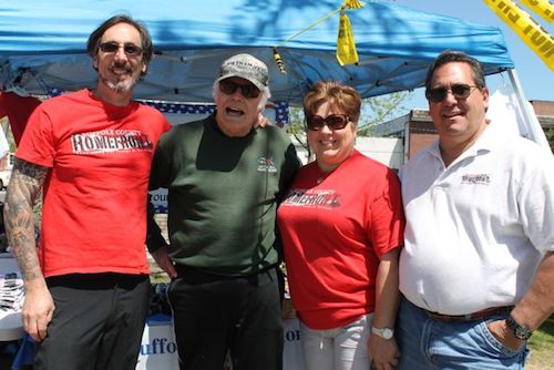 Riverfront 24 founder and organizer Chris Cuddihy, left, with Vietnam vet Andy Irvine and Suffolk County Homefront founders Cindy and Steven Dickson. (Photo: Denise Civiletti)