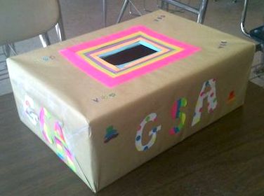 One of the GSA question boxes placed around the school.