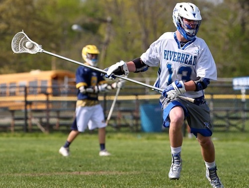 Riverhead Blue Waves standout Blake Carrara, who committed to lacrosse powerhouse University of Maryland after his freshman year, is the youngest Riverhead athlete ever to commit to a college. (Photo: George Faella)