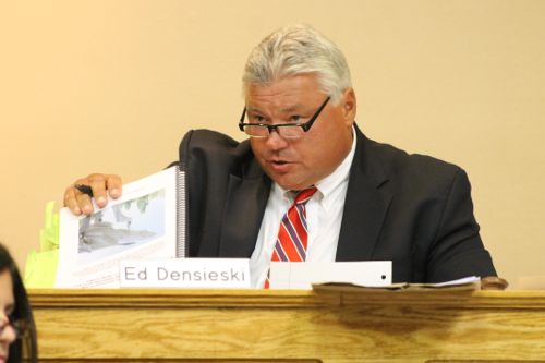 Planning board member Ed Densieski railed against the plan's inclusion of residential uses.