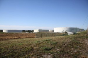 Petroleum storage tanks at the United Riverhead Facility this morning. (Photo: Peter Blasl)