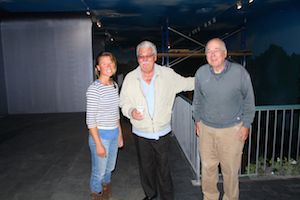 BID president Raymond Pickersgill and farmers' market organizer Holly Browder with building owner Bob Knotoff inside the space that will house the Riverhead Farmers' Market through spring 2015.