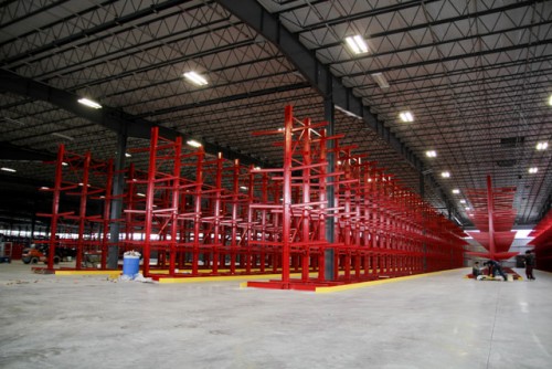 Inside Riverhead Building Supply's new distribution center at the Calverton Enterprise Park. (Photo: Emil Breitenbach Jr.)