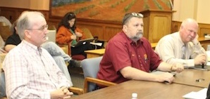 RVAC board members Keith Lewin, left, Bruce Talmage, center and Ron Rowe, right, meeting with town board in June 2013.