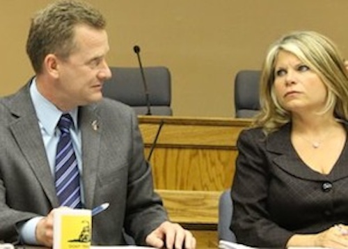 Supervisor Sean Walter and Councilwoman Jodi Giglio in 2012. Photo: Denise Civiletti