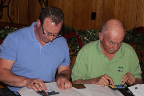 Republican committee members Brian Mills, left, and Joseph Baier tallied the votes. Photo: Denise Civiletti