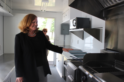 "It's nicer than my kitchen," said schools superintendent Nancy Carney. Photo: Katie Blasl