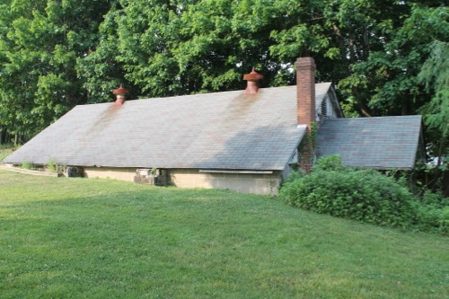The partially subterranean potato storage barn on the site. Photo: Denise Civiletti