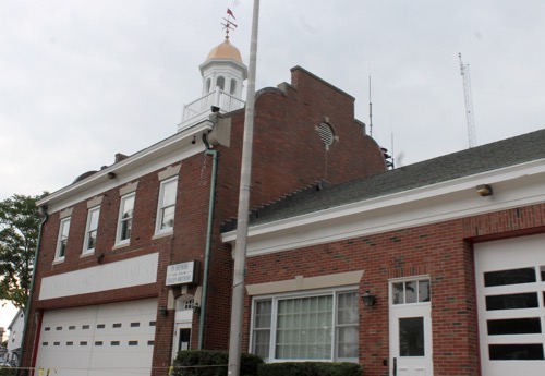 Builder Bob Castaldi has already begun exterior renovations on the circa-1935 brick firehouse on Second Street, including refurbishing the cupola on its roof. Photo: Denise Civiletti