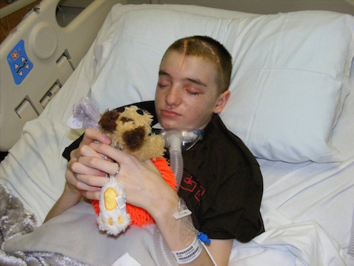 Spencer spent 12 weeks in the hospital after his car accident in 2010. Photo courtesy of Kathleen Shea.