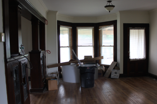 The old farmhouse is more than a hundred years old, and was temporarily used as a home for unwed mothers in the '80s. Photo: Katie Blasl