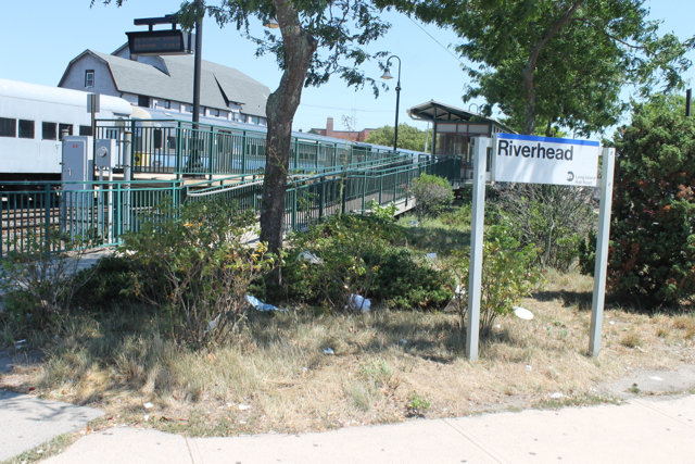 The Riverhead LIRR station on Monday, Aug. 3. Photo: Denise Civiletti