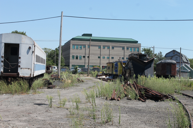 A portion of the LIRR storage yard on property north of the train station. The Suffolk County Cooperative Extension is in the background. Photo: Denise Civiletti