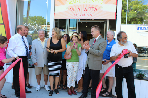 Family, friends and elected officials attended a ribbon cutting this morning to celebrate the café's opening. Photo: Katie Blasl
