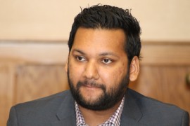 Amol Sinha, director of Suffolk's NCYLU chapter, explained today that ending Riverhead's 'sanctuary city' policies would be illegal. Photo: Denise Civiletti