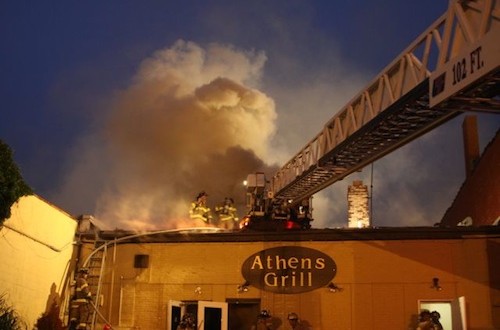 The fire that destroyed the Athens Grill began in the restaurant's kitchen. File photo: Peter Blasl