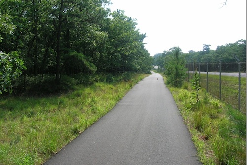 The 3.2-mile bike trail at the Calverton Enterprise Park (EPCAL) will eventually loop 9 miles around the property's perimeter when completed. File photo.