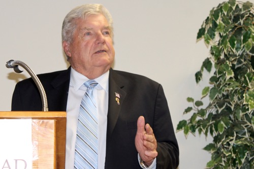Councilman John Dunleavy, a U.S. Navy veteran, addressed the group.