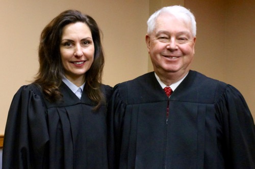 Riverhead justices Lori Hulse and Allen Smith. Photo: Denise Civiletti 