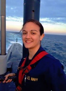Amanda Gallo aboard the USS Virginia submarine in May, where she did a summer training tour. Courtesy photo.